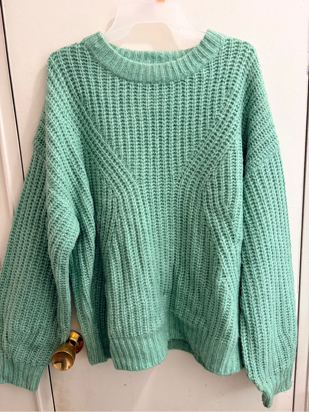 a new day Mint Green Chunky Crewneck Sweater